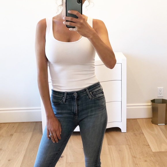 AUSTIN White Seamless Ribbed Tank - Picture 6 of 7